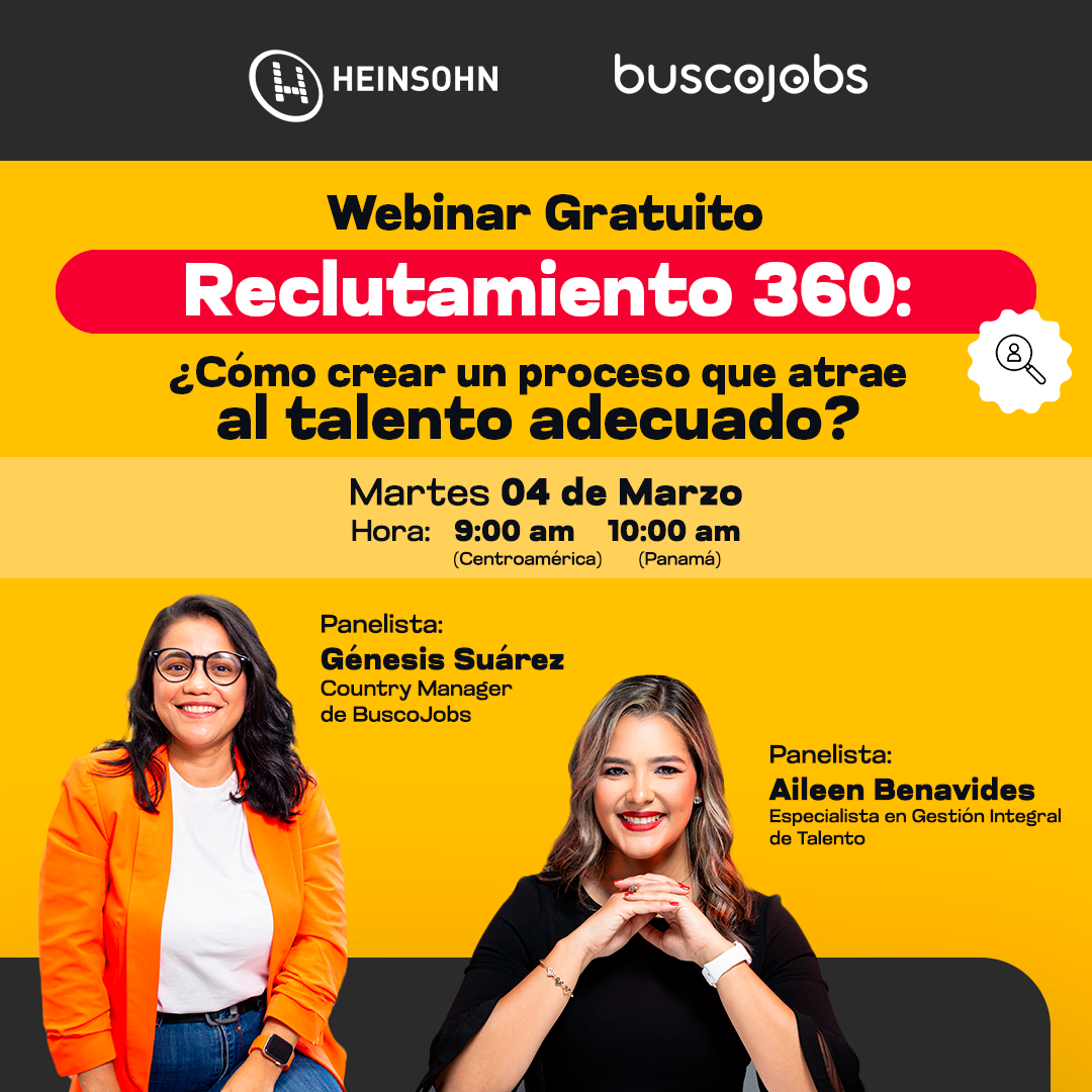 Banner Webinar: Reclutamiento 360 ¿Cómo crear un proceso que atrae al talento adecuado?